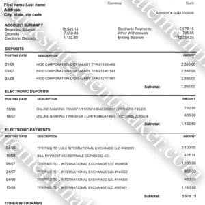 BNP Paribas Poland editable bank statement – realistic PDF for document simulations and proof of address