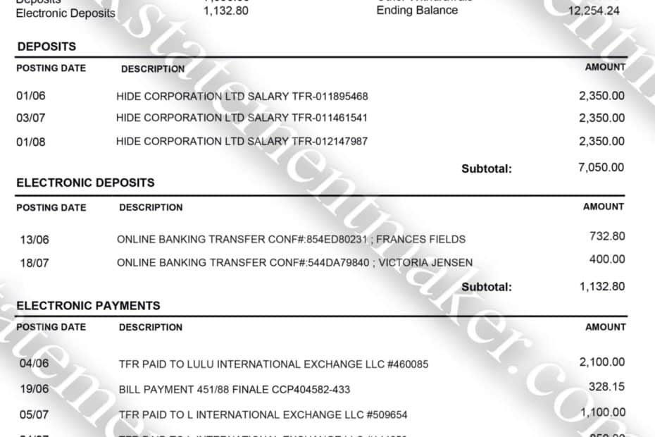 BNP Paribas Poland editable bank statement – realistic PDF for document simulations and proof of address