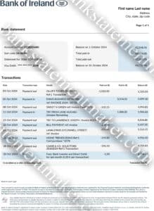 Case Study : Art Exhibit Uses Custom Bank Statements for Conceptual Display 2 Bank of Ireland bank statement template