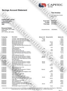 Case Study : Educational Institution Teaches Financial Literacy with Sample Bank Statements 2 Capitec South Africa bank statement template