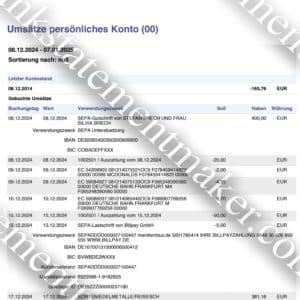 Deutsche Bank Germany statement – realistic PDF for billing simulations, address confirmation, and design testing