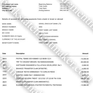 Israel Discount Bank statement sample – realistic PDF for verification and document testing