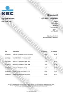 Case Study : Film Production Uses Custom Statements for Prop Authenticity 2 KBC UK bank statement template