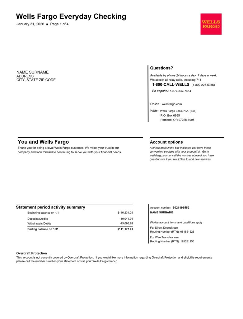 The Ultimate Guide to Business Bank Statement Generators: Create Professional Financial Documents With Confidence 3 Wells Fargo Bank Statement 1